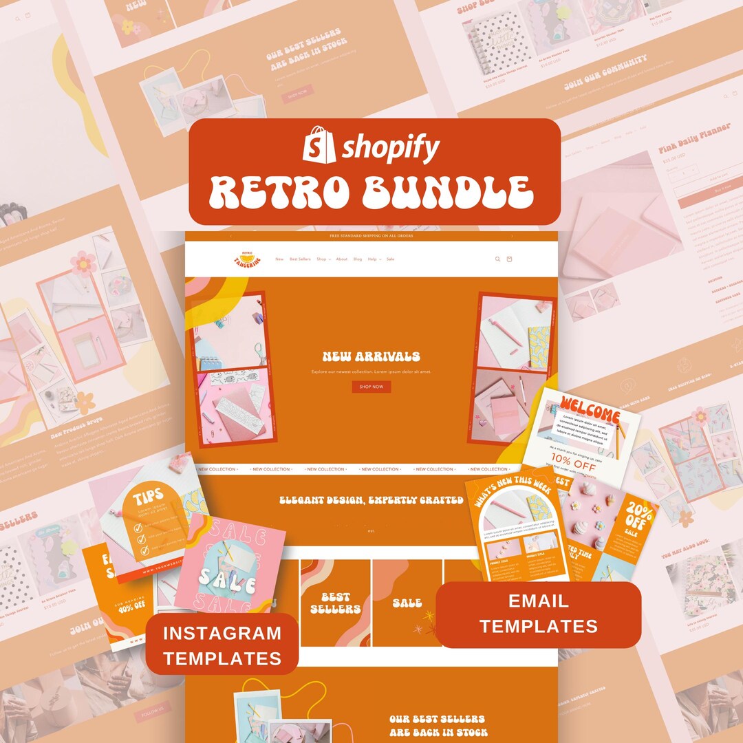 Shopify Theme Kit Retro, Aesthetic Website Design, Email Marketing ...