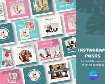 32 Instagram Post Templates for Small Businesses Ecommerce Online Stores | Minimalist Modern | Branding Marketing | Social Media Templates