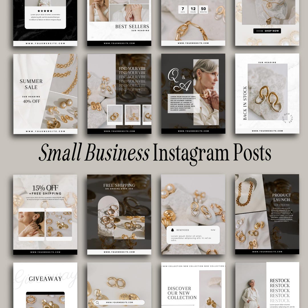 80 Instagram Post Templates for Small Businesses Ecommerce Online ...