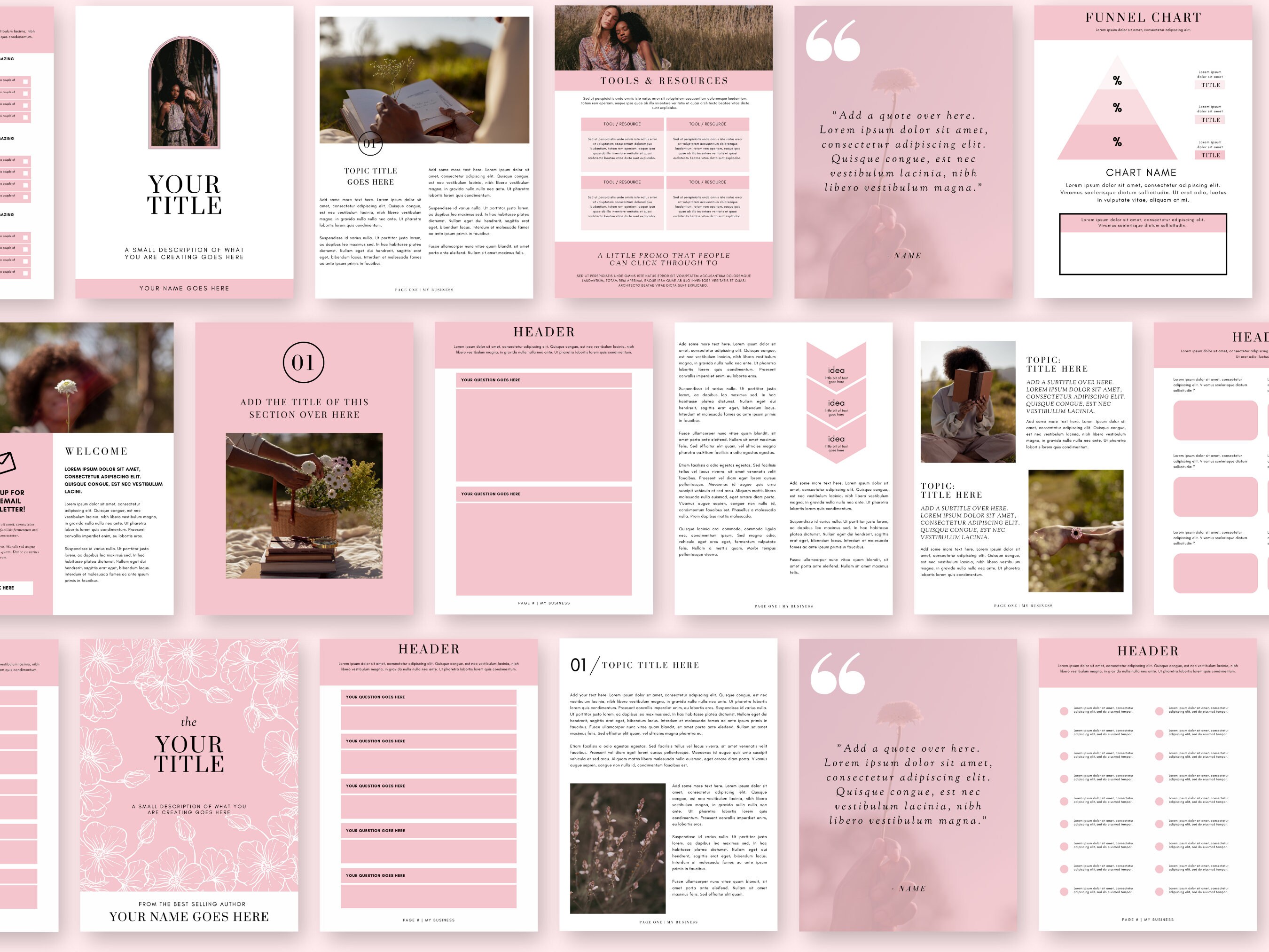 Course Ebook Workbook Template Canva | 135 Pages | Template for Coaches ...