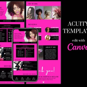 Acuity Scheduling Template, DIY Acuity Site Design, Lash Tech, Hair Stylist, Makeup Artist, DIY Booking Site Template, Acuity Website
