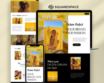 Modèle Squarespace pour agence de marketing numérique, site Web pour gestionnaire de médias sociaux, coach, blogueur, consultant, site Squarespace 7.1