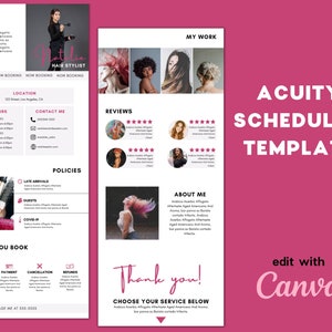 Acuity Scheduling Template, DIY Acuity Site Design, Lash Tech, Hair Stylist, Makeup Artist, DIY Booking Site Template, Acuity Website