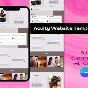 Acuity Scheduling Template, DIY Acuity Site Design, Lash Tech, Hair Stylist, Makeup Artist, DIY Booking Site Template, Acuity Website