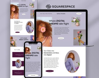 Squarespace Template for Digital Marketing Agency, Website for Social Media Manager, Coach, Blogger, Consulting, Squarespace Site 7.1