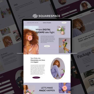 Squarespace Template for Digital Marketing Agency, Website for Social Media Manager, Coach, Blogger, Consulting, Squarespace Site 7.1