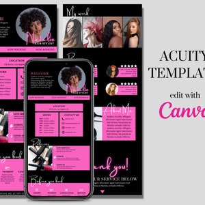 Acuity Scheduling Template, DIY Acuity Site Design, Lash Tech, Hair Stylist, Makeup Artist, DIY Booking Site Template, Acuity Website