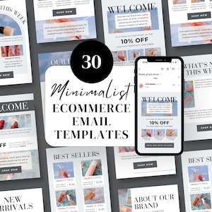 Minimalist Email Marketing Templates, Editable Canva Template For Fashion Jewelry, Mailchimp Newsletter Template, Email Sequence, Automation