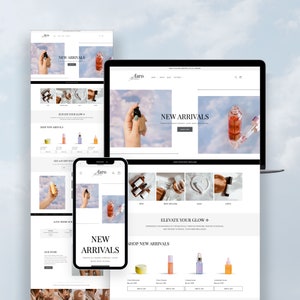 Shopify Theme Minimalist, Aesthetic Luxury Website Design, Luxe Skincare Boutique, Editable Canva Banners, Ecommerce Template 2.0, Neutral
