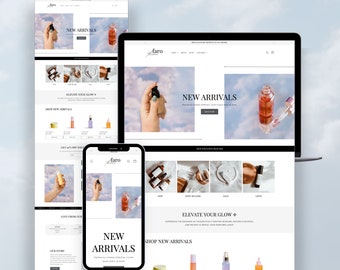 Shopware Theme Minimalistisch, Ästhetischer Luxus Website Design, Luxe Skincare Boutique, bearbeitbare Canva Banner, E-Handel Vorlage 2.0, Neutral