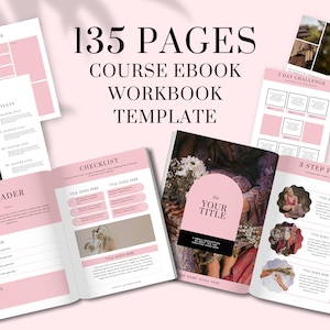 Kurs Ebook Arbeitsbuch Vorlage Canva | 135 Seiten | Vorlage für Coaches, Blogger, Kursersteller | Bleimagnet | Online Kursbuch DIY