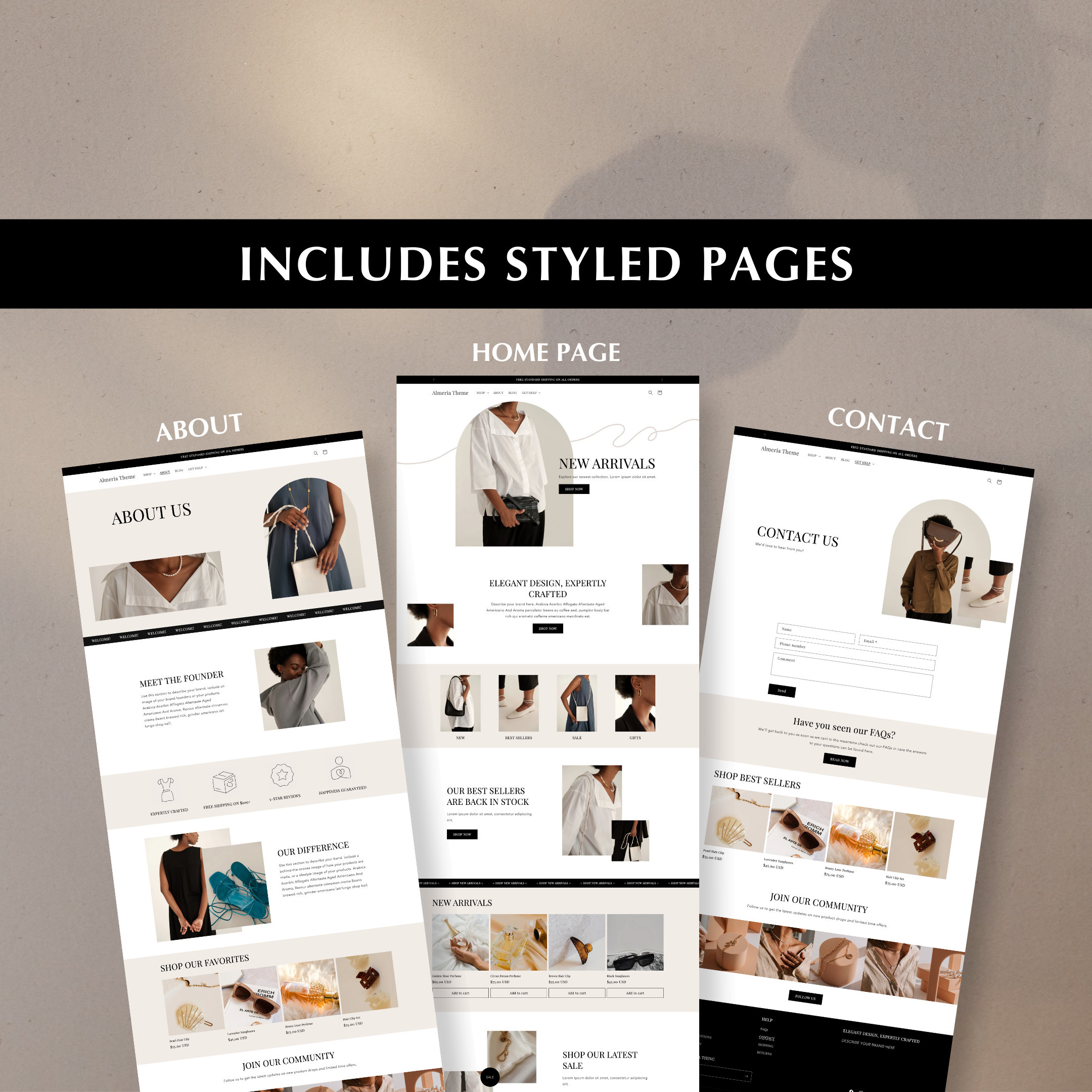 Shopify Theme Minimalist, Aesthetic Luxury Website Design, Elegant ...