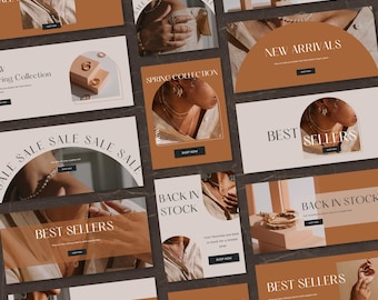 Boho Website Banners, Editable Banners Shopify, DIY Banners, Website Banner Kit, Canva Template, Wix Banner, Slider Image, Website Header