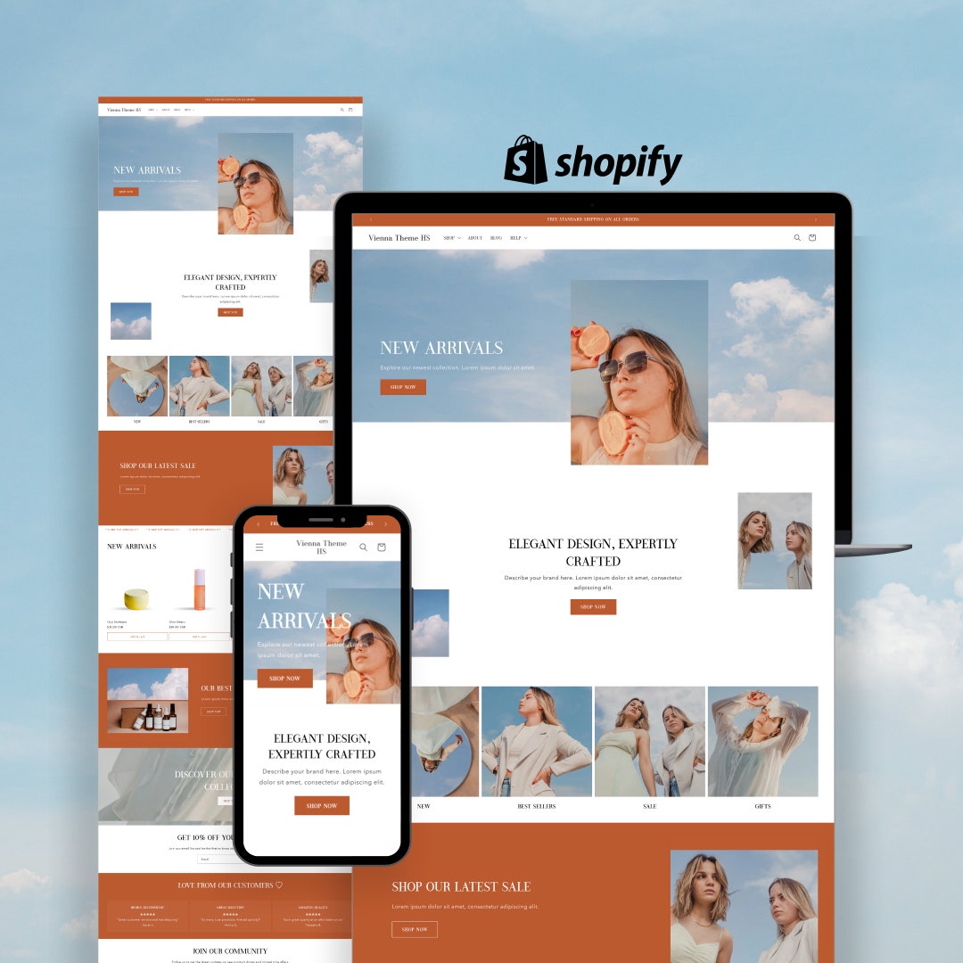 Shopify Theme Minimalist, Aesthetic Luxury Website Design, Elegant ...
