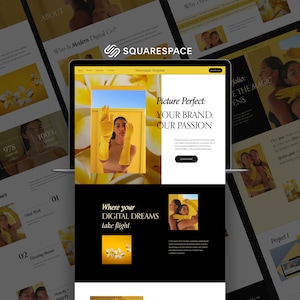 Squarespace Template for Digital Marketing Agency, Website for Social Media Manager, Coach, Blogger, Consulting, Squarespace Site 7.1