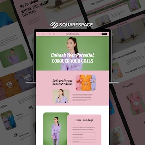 Squarespace Template for Coach, Digital Marketing Agency, Website for Social Media Manager, Blogger, Consulting Website, Squarespace 7.1