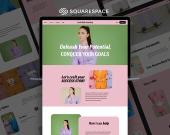 Squarespace Template for Coach, Digital Marketing Agency, Website for Social Media Manager, Blogger, Consulting Website, Squarespace 7.1