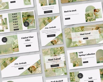 Website Banners, Editable Banners Shopify, DIY Website Banners, Website Banner Kit, Canva Template, Wix Banner, Slider Image, Website Header