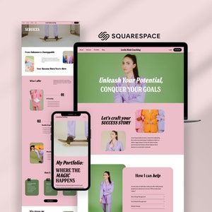 Squarespace Template for Coach, Digital Marketing Agency, Website for Social Media Manager, Blogger, Consulting Website, Squarespace 7.1