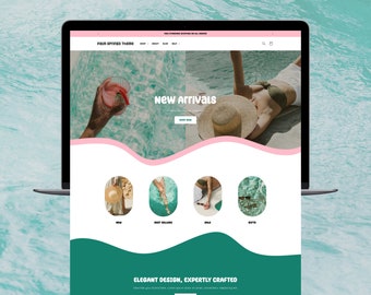 Tema de Shopify minimalista, diseño de sitio web de lujo estético, tienda boutique elegante, banners de Canva editables, plantilla de comercio electrónico, rosa