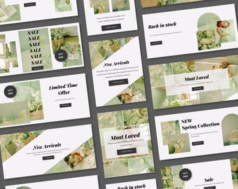 Website Banners, Editable Banners Shopify, DIY Website Banners, Website Banner Kit, Canva Template, Wix Banner, Slider Image, Website Header