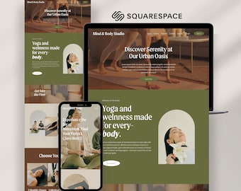 Squarespace Template Fitness, Yoga Website Template, Squarespace Template Wellness, Life Coach Website, Website Design, Acuity Scheduling