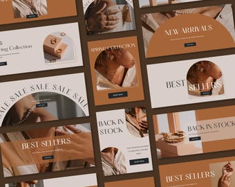 Boho Website Banners, Editable Banners Shopify, DIY Banners, Website Banner Kit, Canva Template, Wix Banner, Slider Image, Website Header