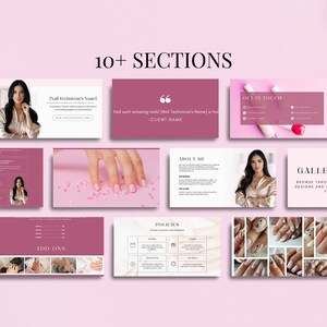 Nail Tech Canva Website Template, One-page Nail Technician Website ...