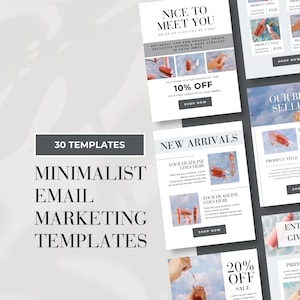 Minimalist Email Marketing Templates, Editable Canva Template For Fashion Jewelry, Mailchimp Newsletter Template, Email Sequence, Automation