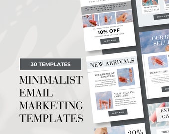 Minimalistische e-mailmarketingsjablonen, bewerkbare canvassjabloon voor mode-sieraden, Mailchimp-nieuwsbriefsjabloon, e-mailreeks, automatisering