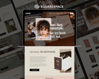 Modèle Squarespace d&#39;auteur, site Web d&#39;auteur, page de destination pour auteur, rédacteur, podcasteur, conférencier, site Web de kit média, Squarespace 7.0
