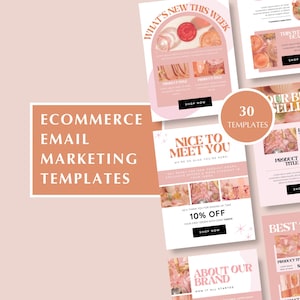 Ecommerce Email Marketing Templates, Editable Canva Template For Fashion, Mailchimp Newsletter Template, Email Sequence, Automation, Pink