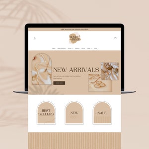 Boho Shopify Theme Template, Aesthetic Shopify Boutique Website, Shopify Banners, Luxury Website Design Template, Minimalist Website, Canva