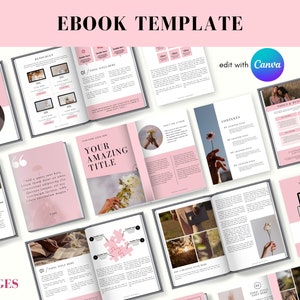 Ebook Template Canva | Workbook Template | Template for Coaches, Bloggers, Course Creators | Lead Magnet | Online Course Book DIY | Pink
