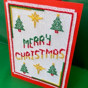 Cartolina di Natale - modello pdf - punto croce - Buon Natale - formato A6 - pdf - creazione di cartoline - cucire - regalo di Natale