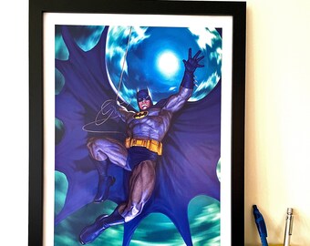 Batman Print, Framed or Unframed, Batman Poster, Wall Art, DC Comics Print, Fan Art