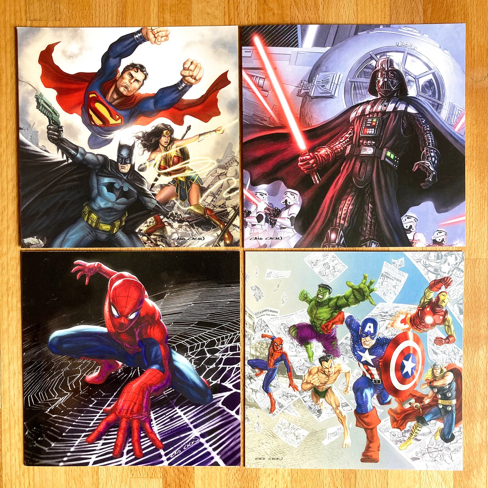 Set von 4 Karten Superheldenkarten Darth Vader Karte Marvel | Etsy