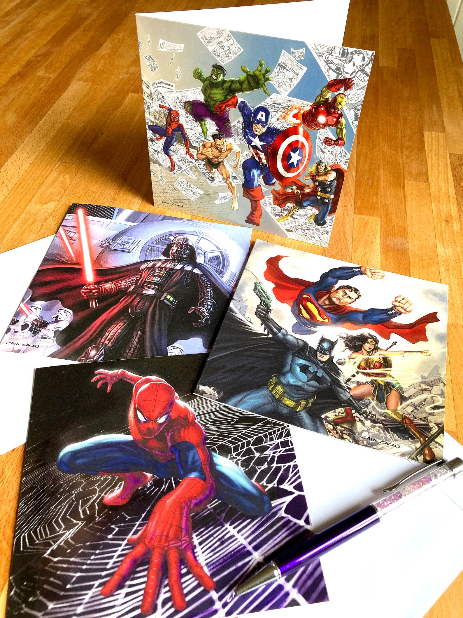 Set von 4 Karten Superheldenkarten Darth Vader Karte Marvel | Etsy