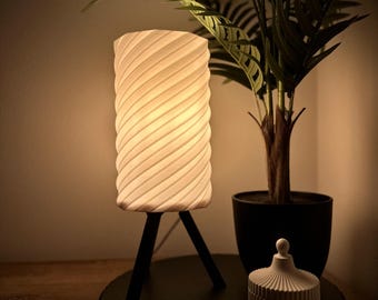 Modern table lamp Artemis - Minimalist bedside lamp with base | Wave design, Scandinavian lighting for living room & decoration