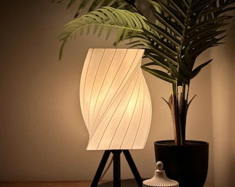 Modern table lamp Hera – Minimalist bedside lamp with base | Wave design, Scandinavian lighting for living room & decoration
