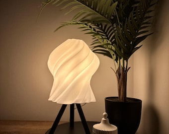 Modern table lamp Helios - Minimalist bedside lamp with base | Wave design, Scandinavian lighting for living room & decoration