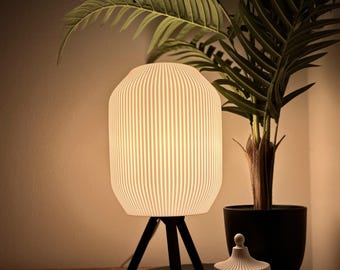 Modern table lamp Hermes - Minimalist bedside lamp with base | Wave design, Scandinavian lighting for living room & decoration