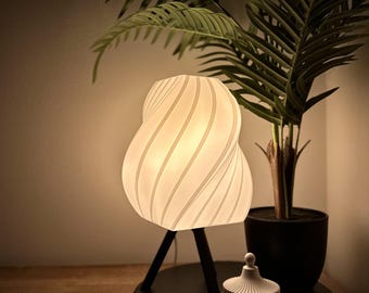 Modern table lamp Demeter – Minimalist bedside lamp with base | Wave design, Scandinavian lighting for living room & decoration