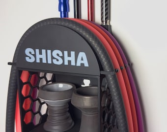 Shisha hose wall mount with storage compartment, shisha hose holder, hose wall mount, shisha gift, shisha mouthpieces, hookah