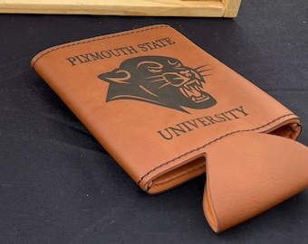 Plymouth State University Panther Drink Koozie. OFFICIALLY LICENSED