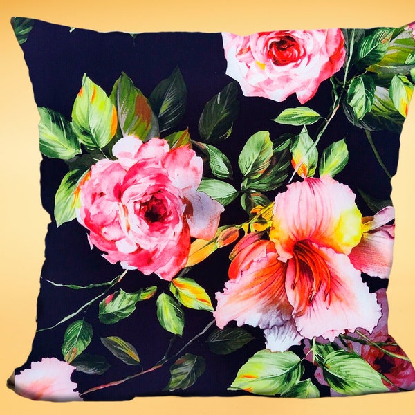 Floral pattern decorative waterproof cushion