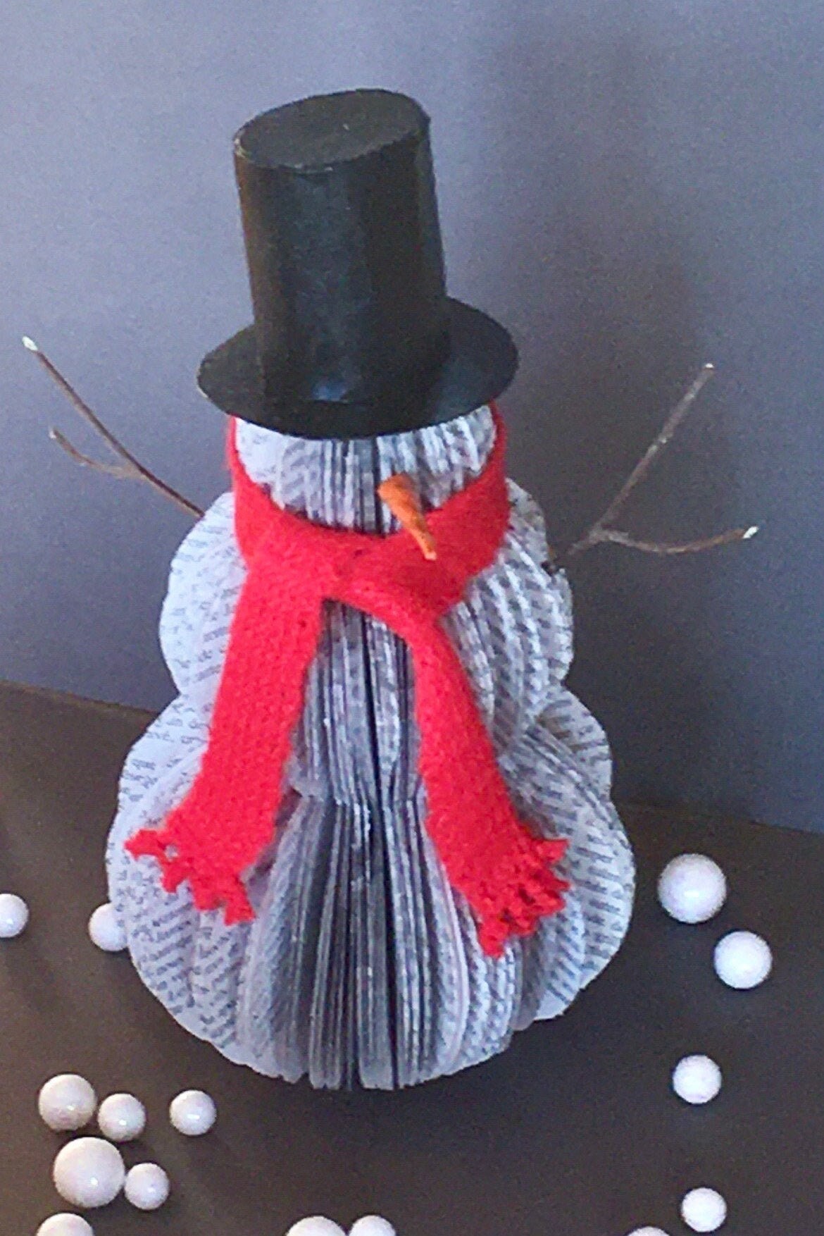 Bonhomme de Neige Fait Main en Pages Livre