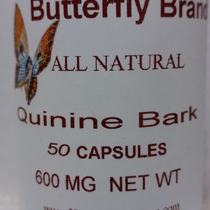 QUININE BARK  50 CAPSULES 600MG as Herbal Supplement Natural