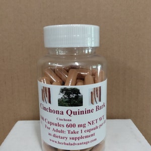 Cinchona Quinine Bark 100 CAPSULES 600 MG Natural Supplement