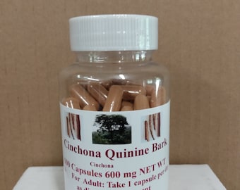 Corteza de quina (quinina) 100 cápsulas 600 mg Suplemento natural